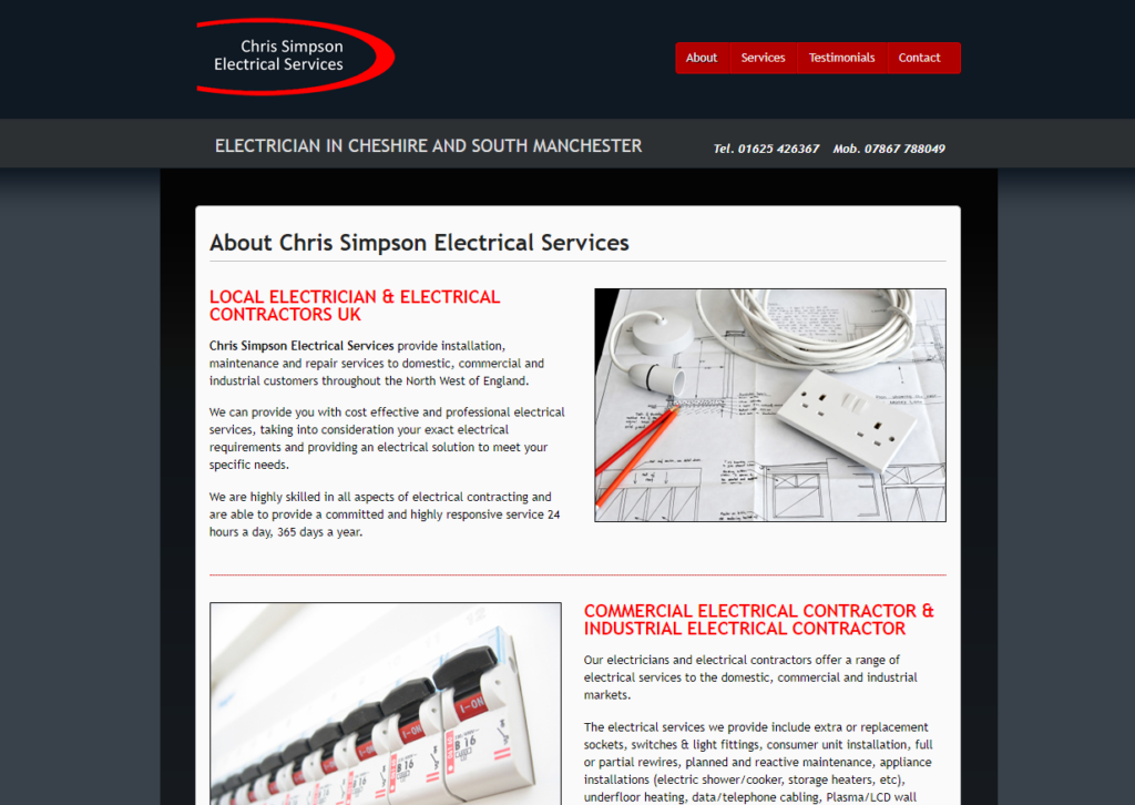 Chris Simpson Electrical website