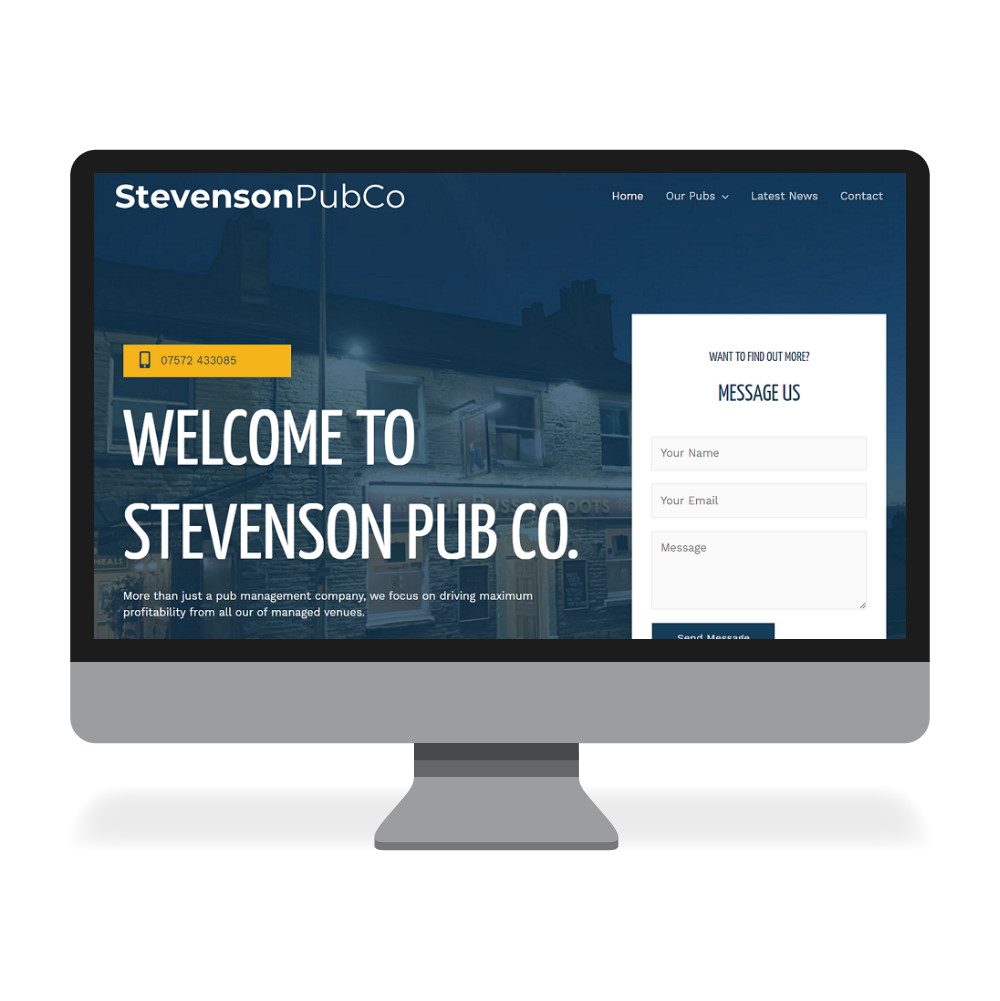 Stevenson Pub Co, desktop brochure site