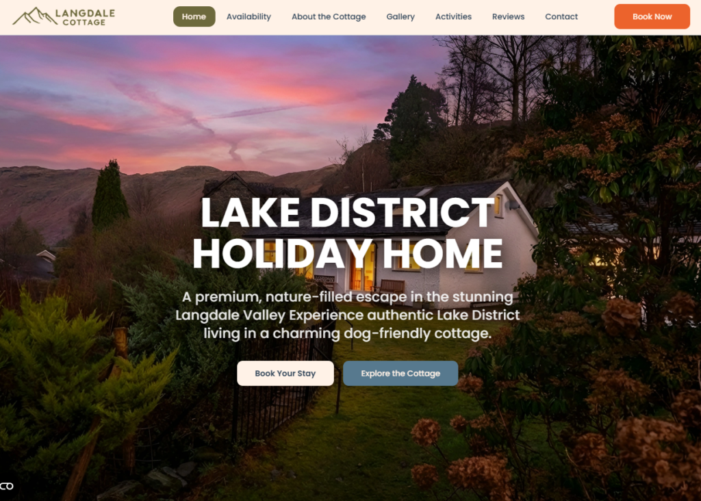Langdale Cottage website